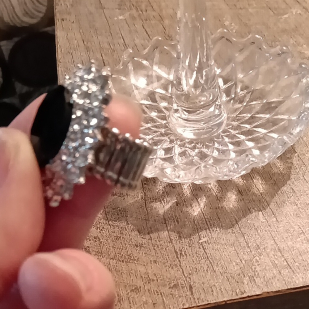 Paparazzi Black and Silver Halo Ring - Picture 2 of 5